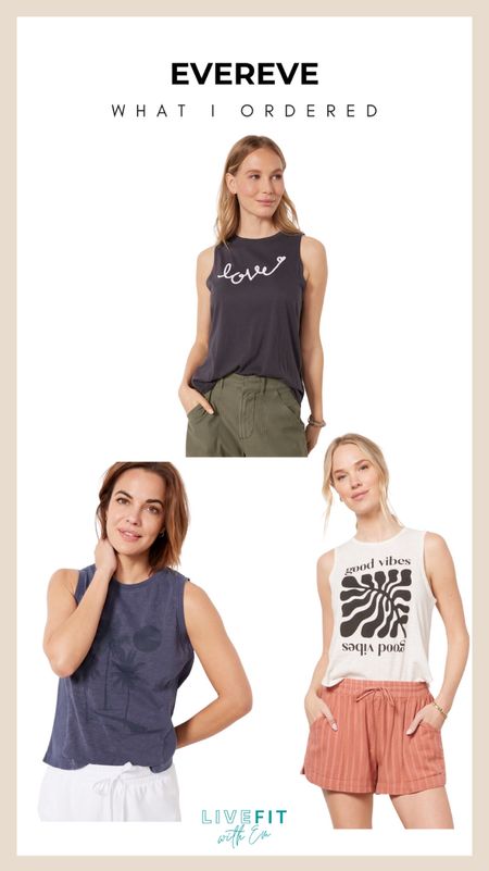 
Evereve 
These stylish tanks and tops from Evereve are perfect for spring and summer! Light, comfy, and easy to mix and match. 🌞

What I Ordered:
1️⃣ Love Tank - Spread the love  
2️⃣ Good Vibes Tank - Keep those vibes high  
3️⃣ Palm Trees Tank - For that vacation feel  

@livefitwithem #EvereveStyle #LiveFitWithEm

#LTKActive #LTKSeasonal #LTKStyleTip