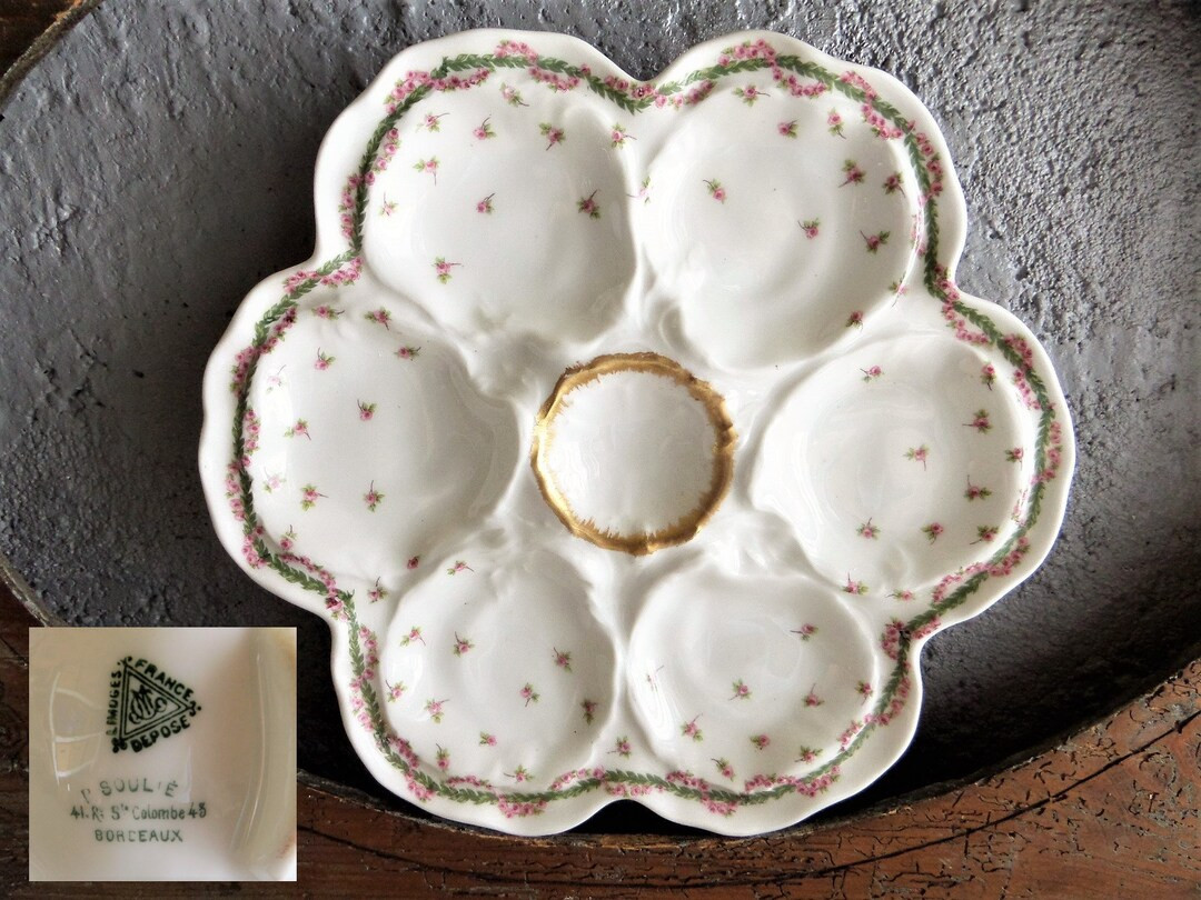 Antique Limoges Porcelain Oyster Plate  CM Charles MARTIN 1900 | Etsy (US)