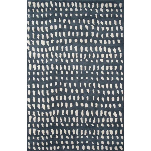 Delmar Abstract Handmade Tufted Wool Blue/Ivory Area Rug | Wayfair Professional
