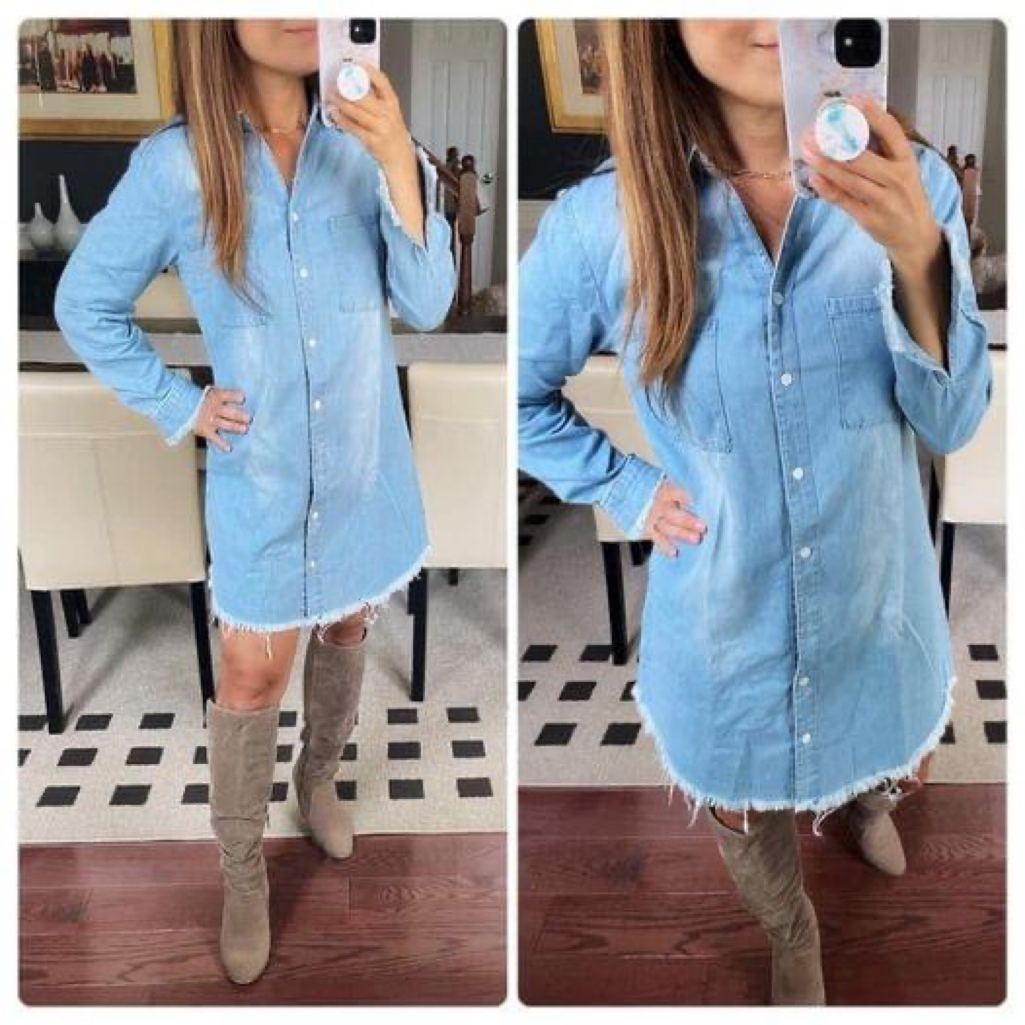 Great denim dress 