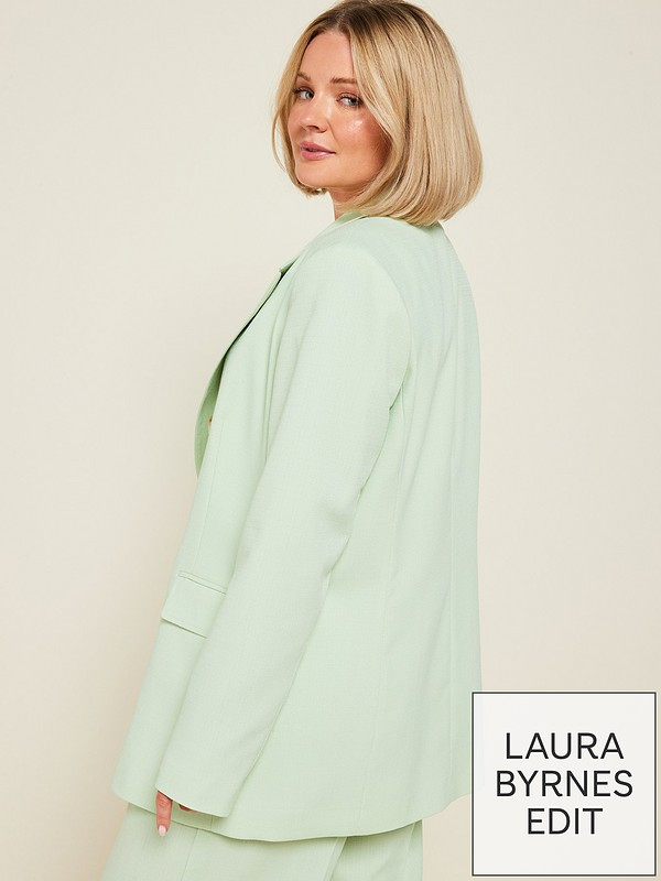 X Laura Byrnes Edge to Edge Tailored Blazer - Mint | Very (UK)