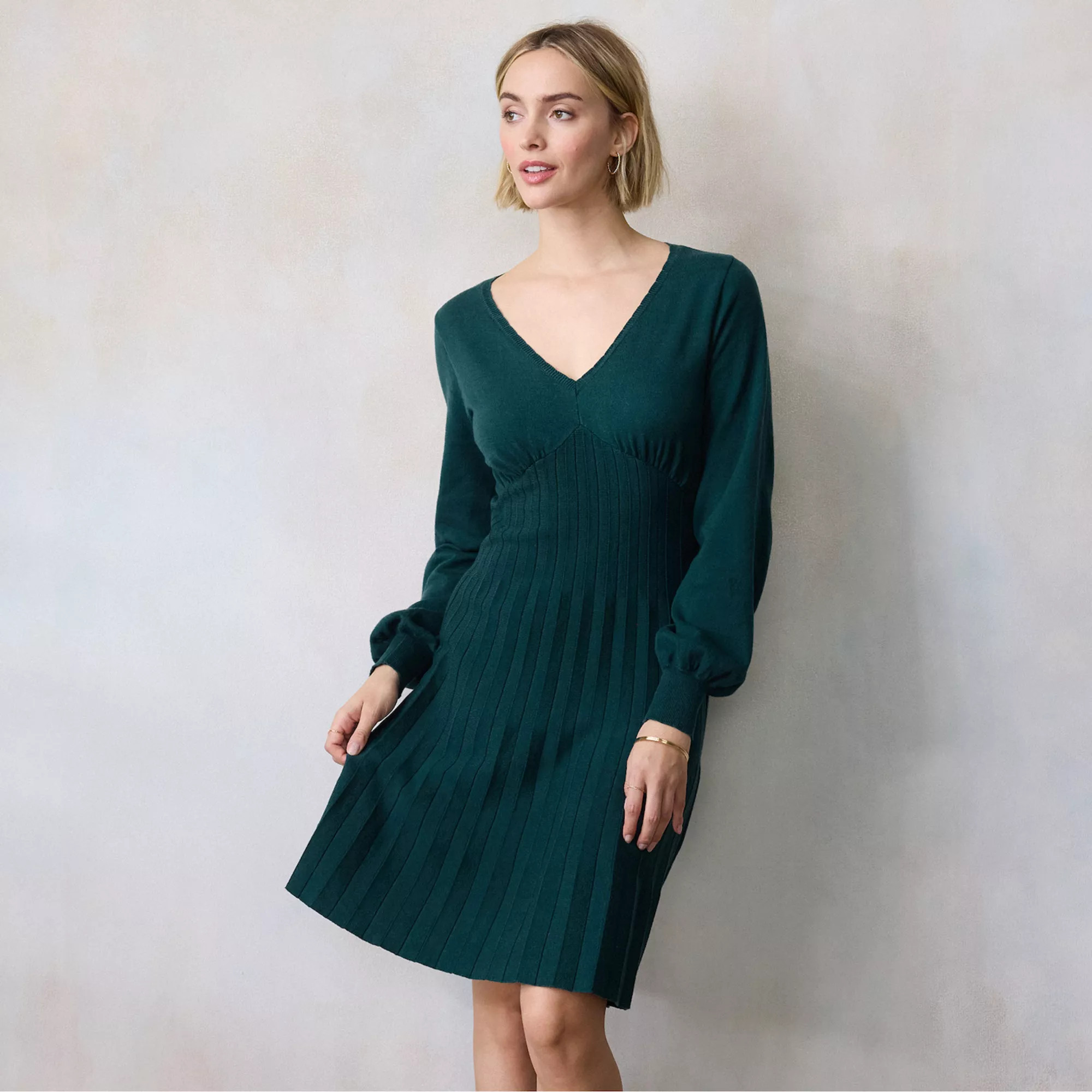 Women's LC Lauren Conrad V-Neck Mini Sweater Dress | Kohl's