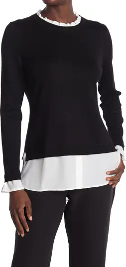 Ruffle Neck Twofer Sweater | Nordstrom Rack
