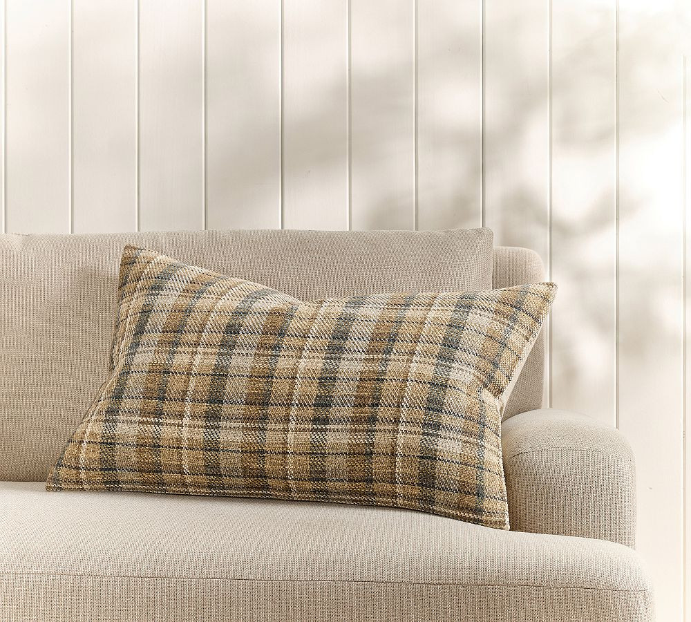 Knocks Plaid Lumbar Pillow Cover | Pottery Barn (US)