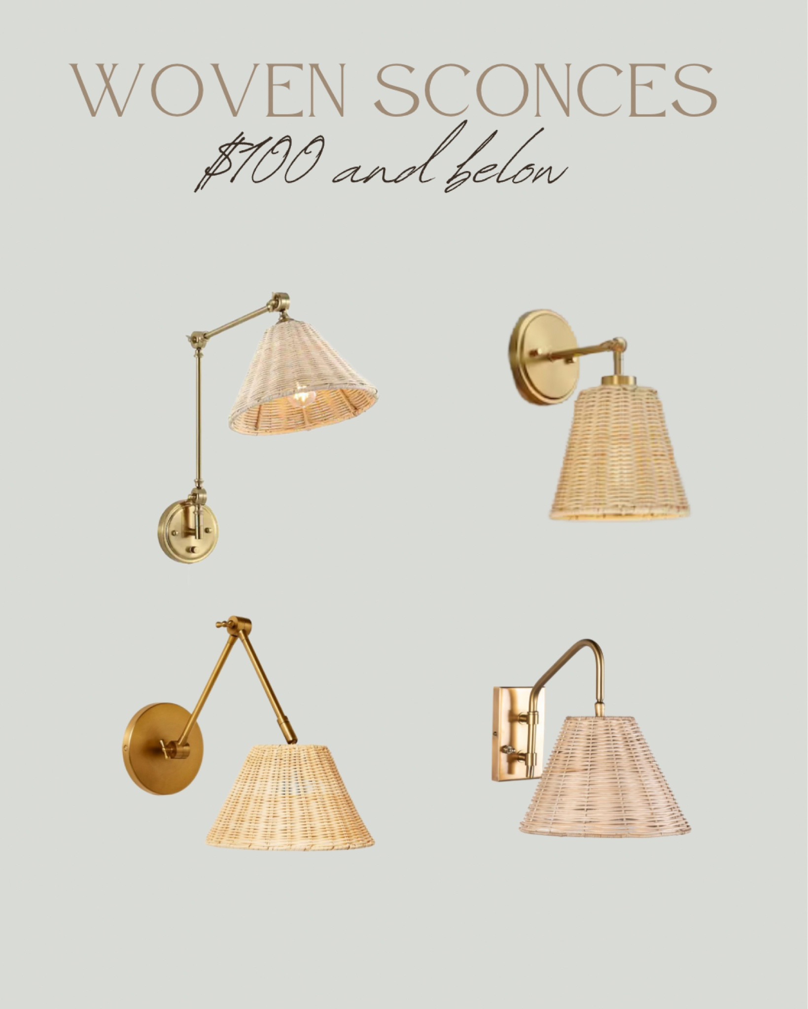 Found several brass woven sconces at an incredible price! Would be the perfect touch for a nursery, office, or bedroom  

#LTKunder100 #LTKhome #LTKsalealert