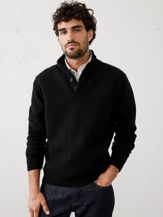 Button Mock-Neck Sweater | Banana Republic Factory
