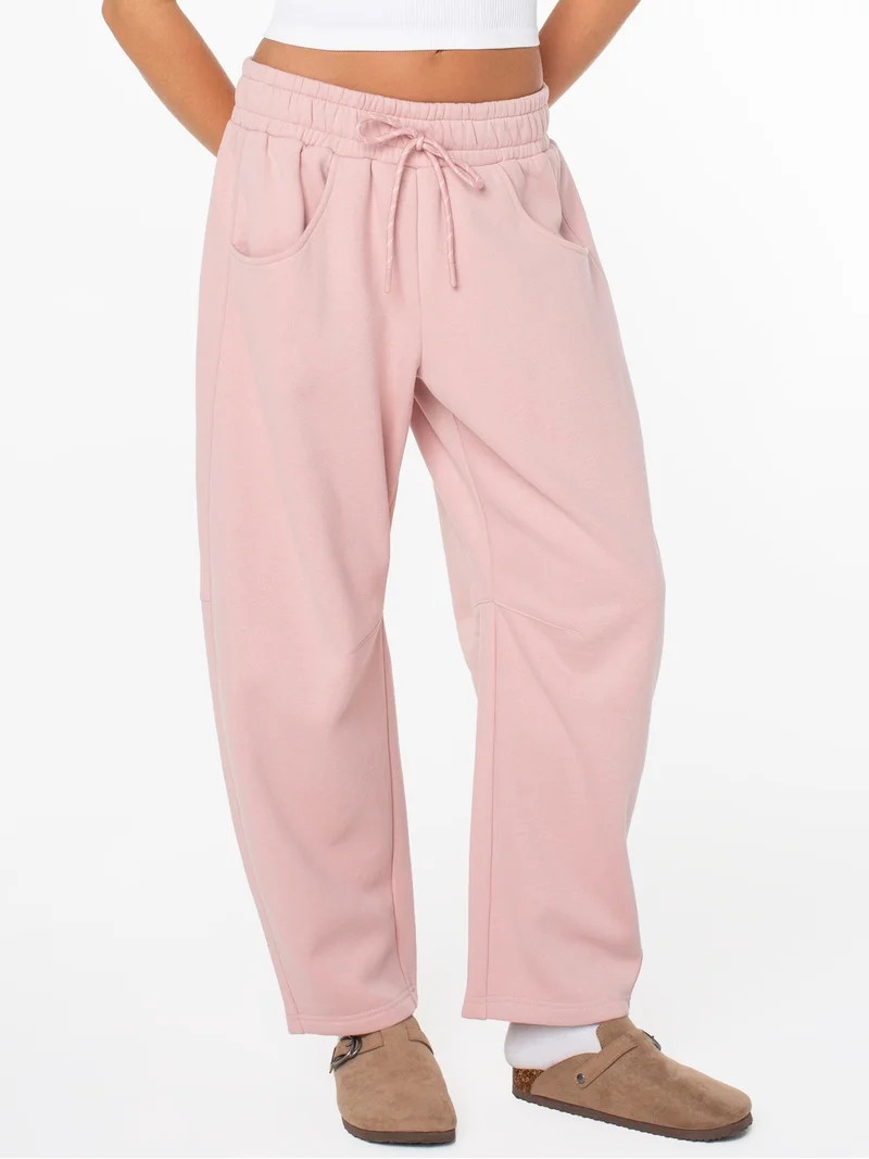 Celebrity Pink Women's and Women's Plus Fleece Barrel Sweatpant, Sizes XS-4X | Walmart (US)
