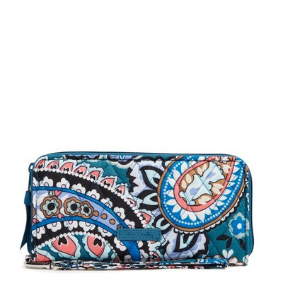 Vera Bradley Women's Outlet Cotton Accordion Wristlet Haymarket Paisley Jewel | Target