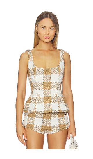 Margaret Top in Tan & Ivory | Revolve Clothing (Global)