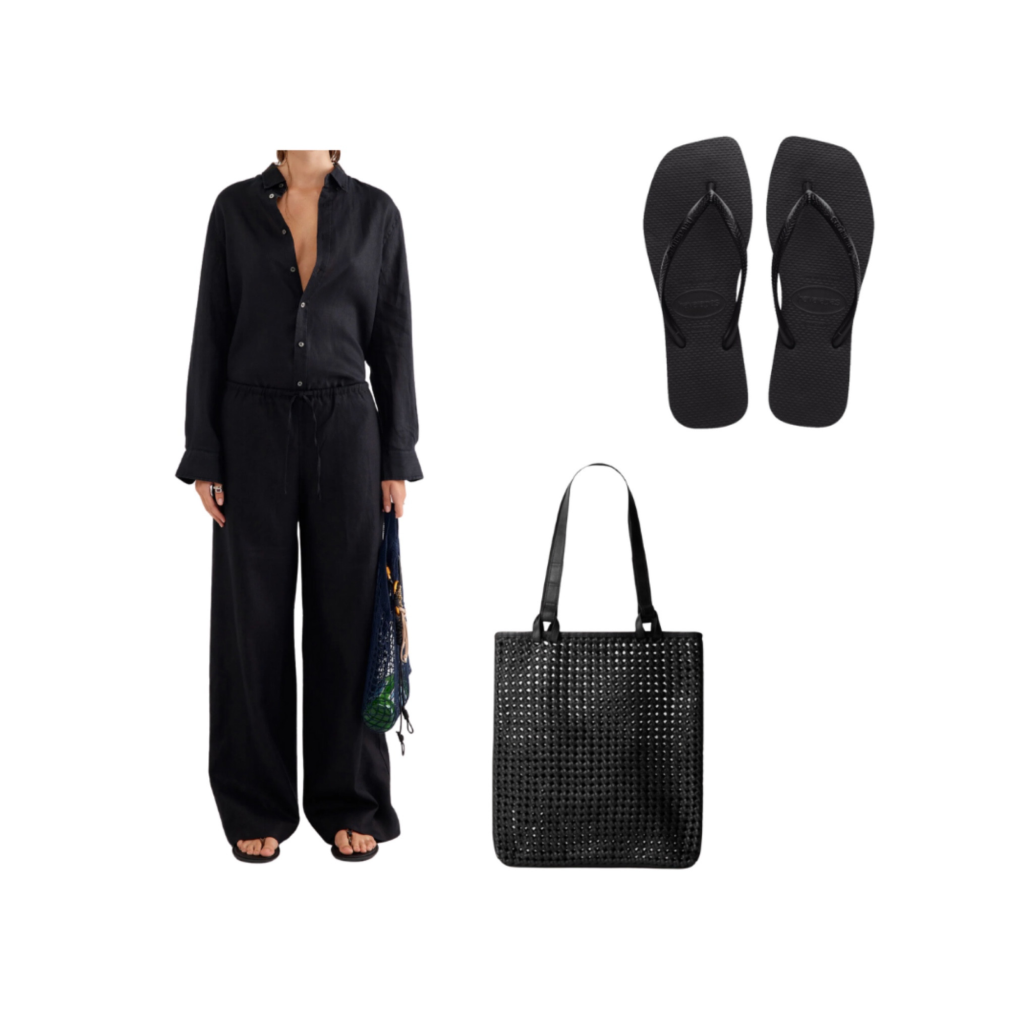 matching linen black set = the perfect summer set 