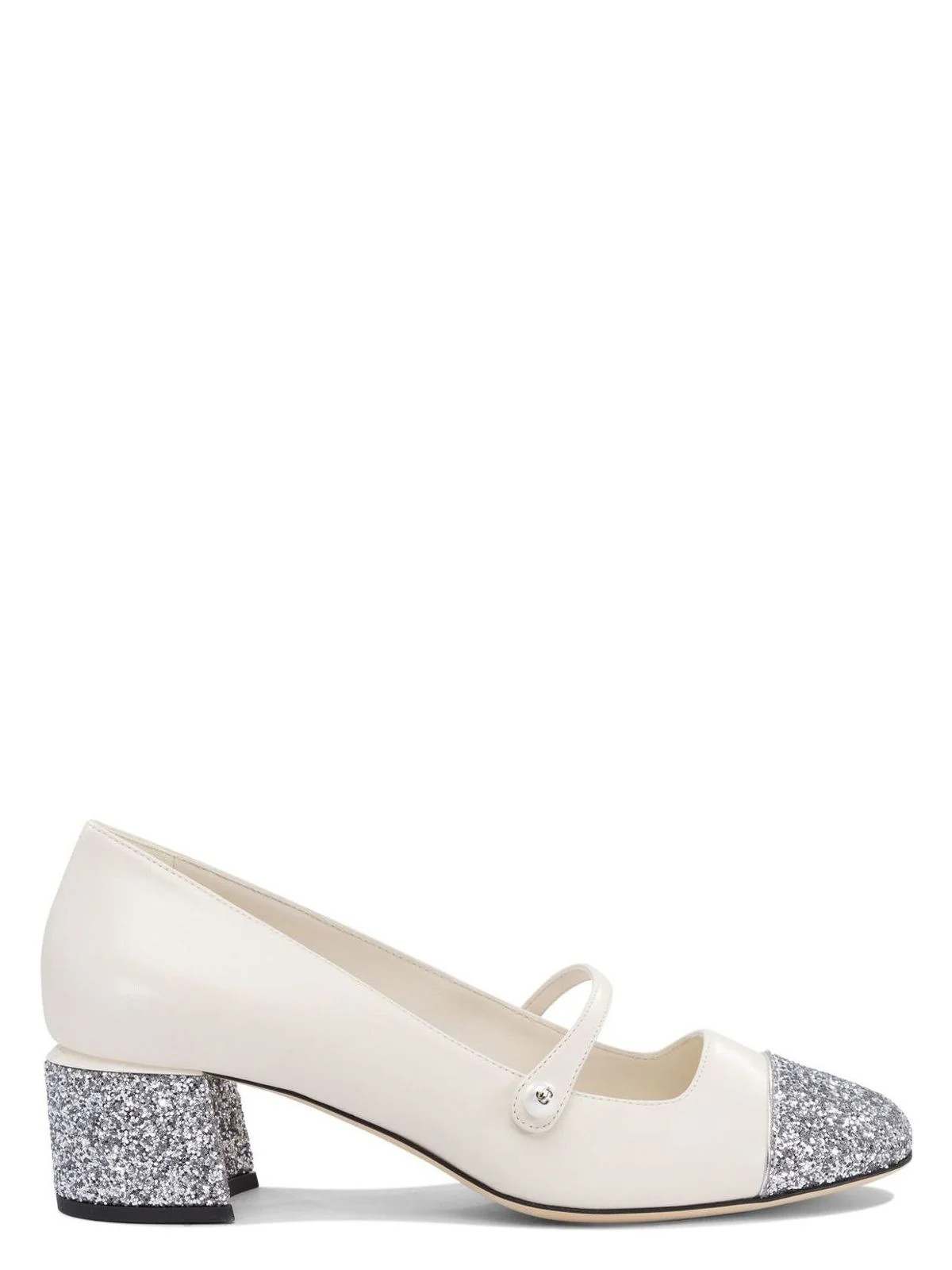 Jimmy Choo Women's Heeled Shoes in White | Size 39.5 | ELISA Color 45PJESILVER Color LATTE | LOZURI