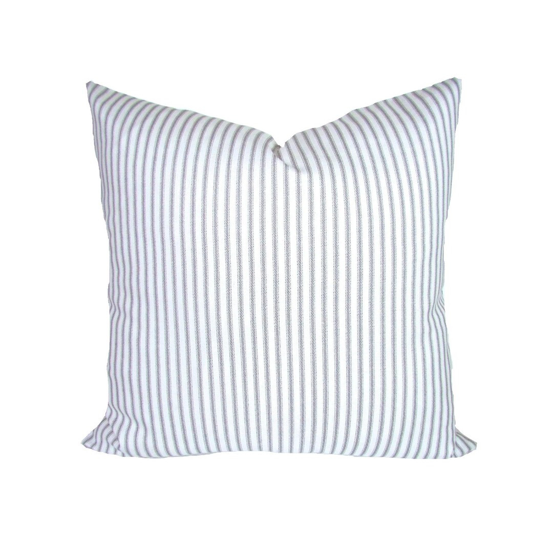 Ticking Stripe Pillow - Classic Premier Navy and White - Farmhouse French Ticking Stripe Pillow -... | Etsy (US)