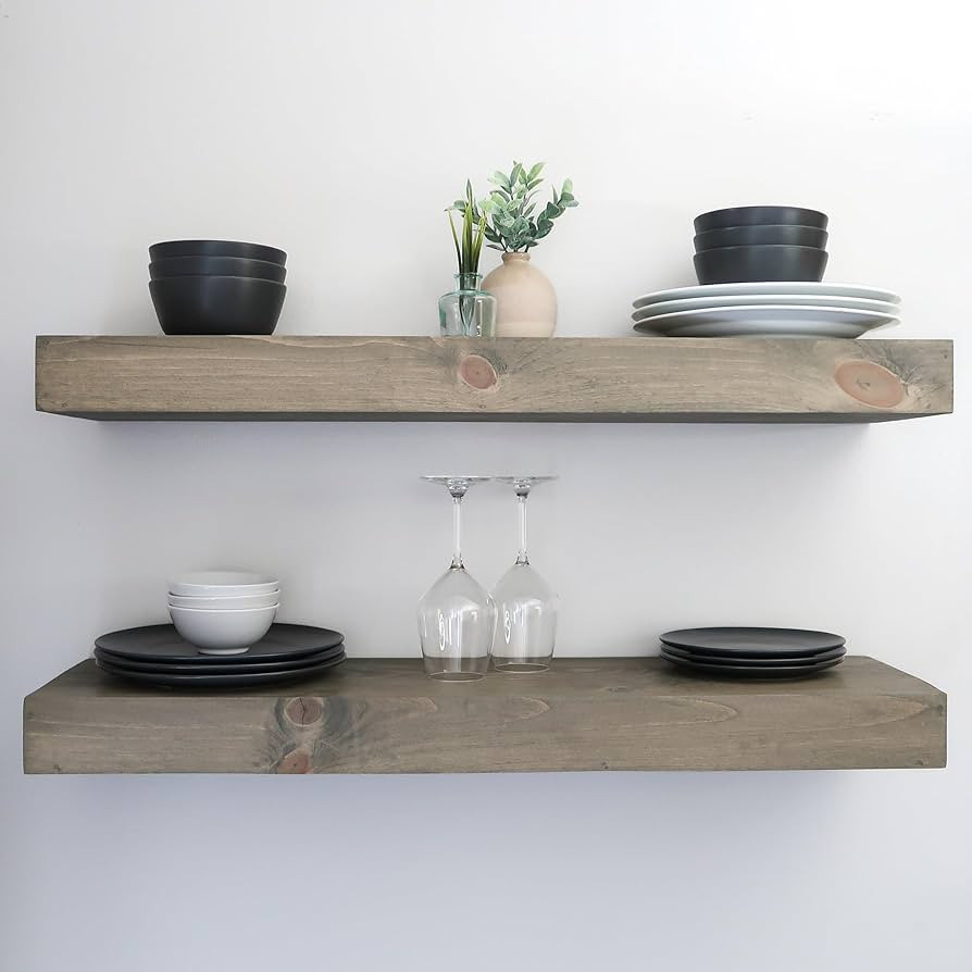 Urbandi Modern Floating Shelves 3 Inches Thick for Wall, Wide Shelves for Kitchen, Living Room, B... | Amazon (US)