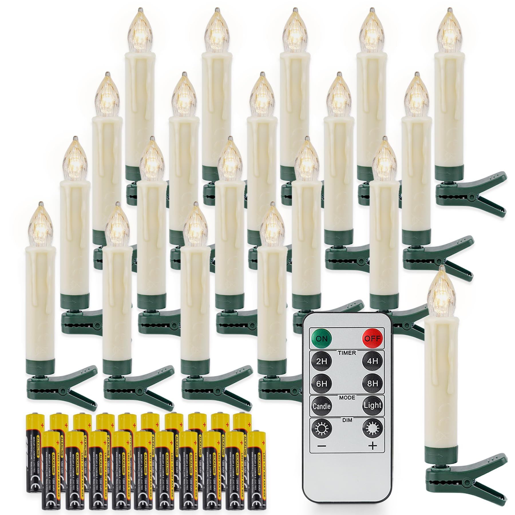 Rhytsing Set of 20 Clip On Candles for Christmas Tree with Remote, Water Resistant Battery Operat... | Amazon (US)