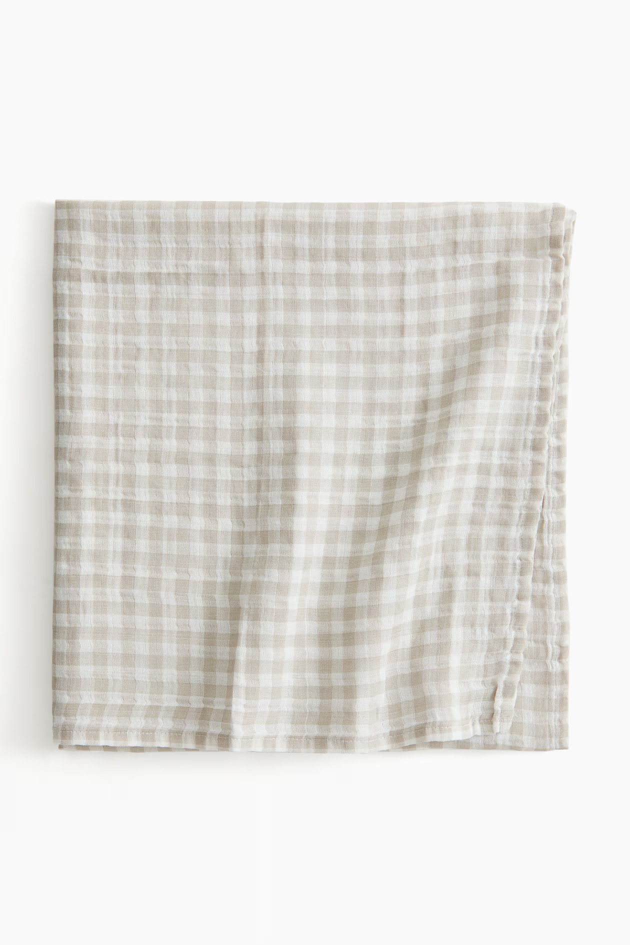 Checked Cotton Muslin Comfort Blanket - Dusty green/gingham checked - Home All | H&M US | H&M (US + CA)