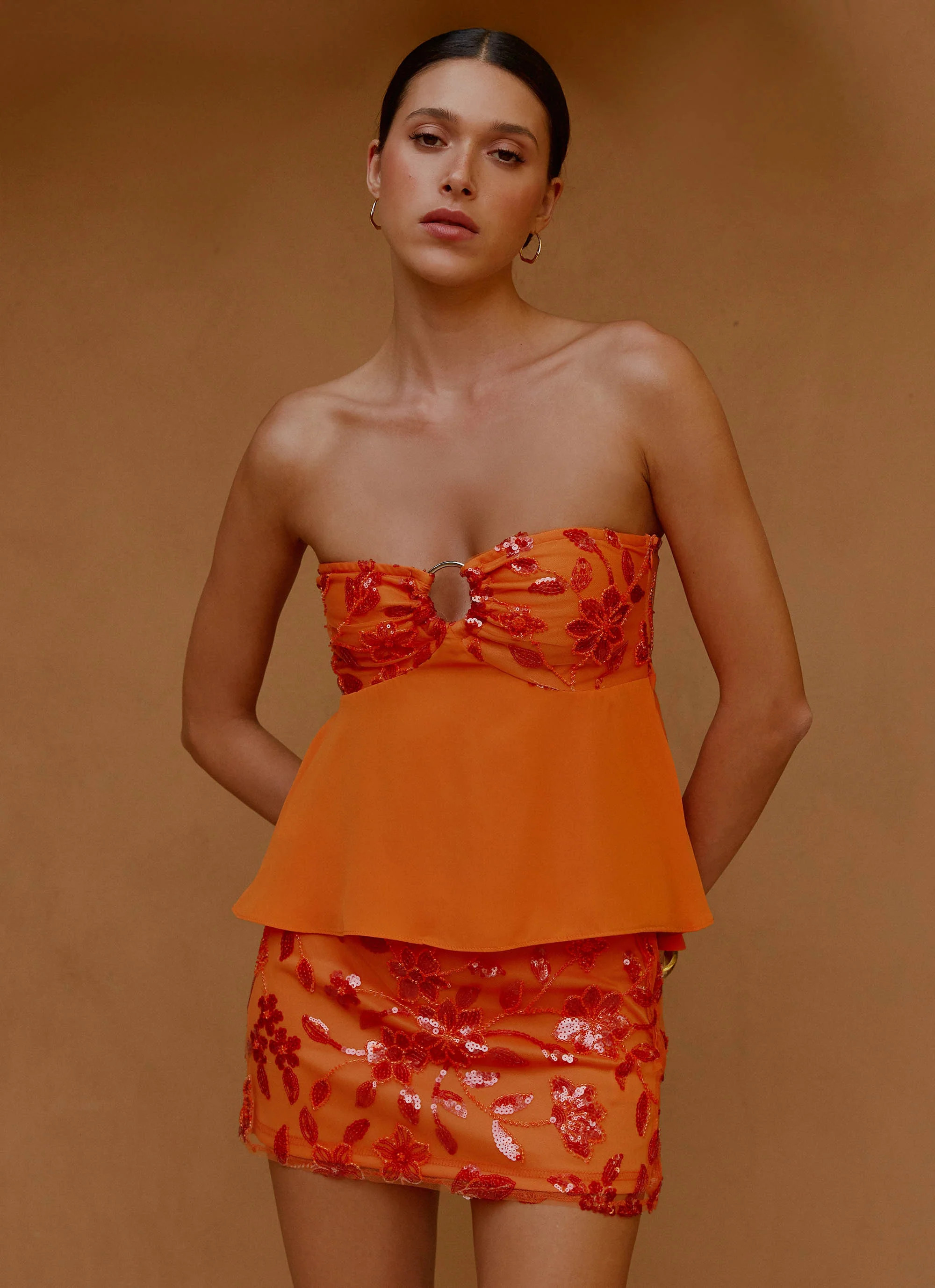 Kenya Beaded Halter Top - Orange | Peppermayo (Global)