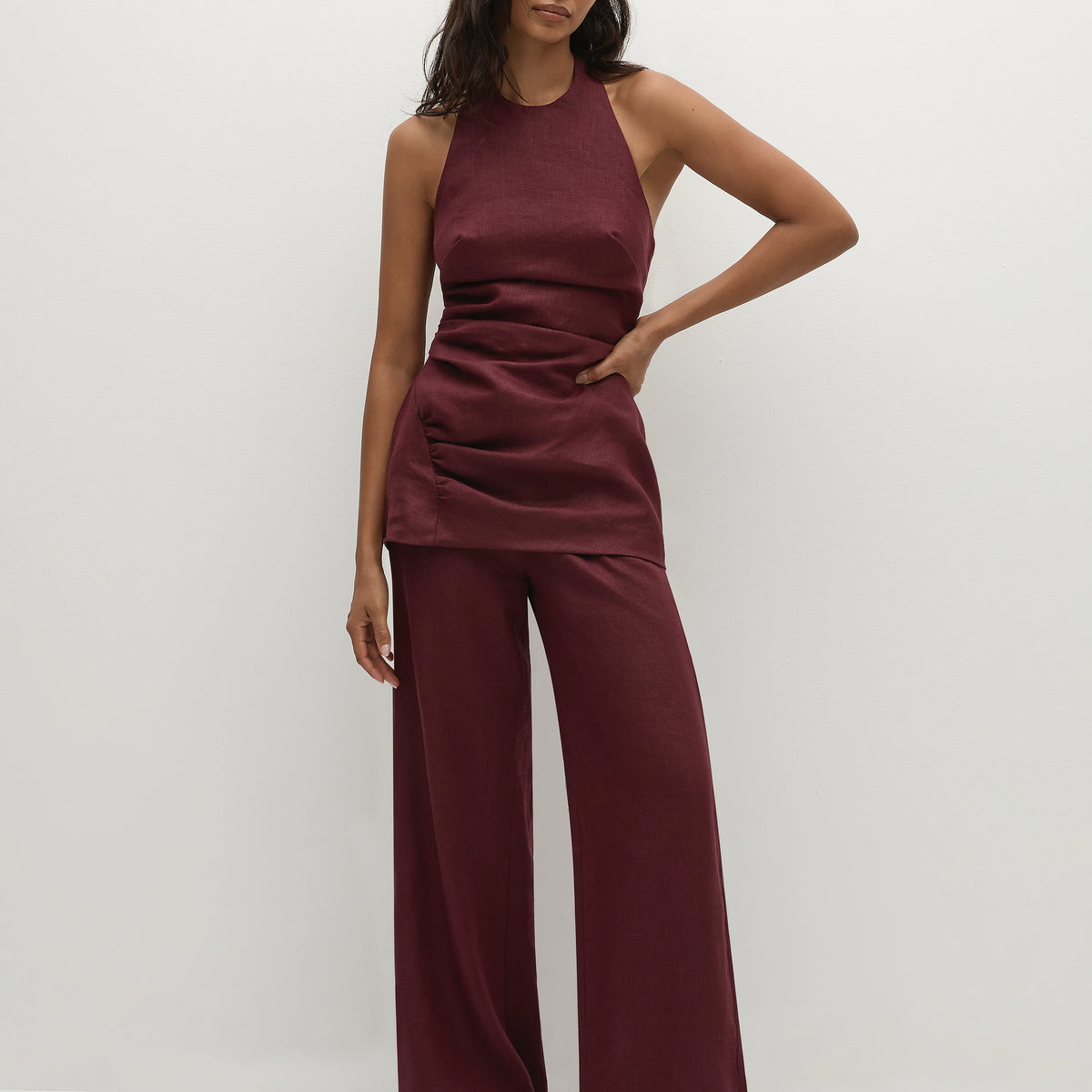 Syna Pant Bordeaux | Faithfull (AU)