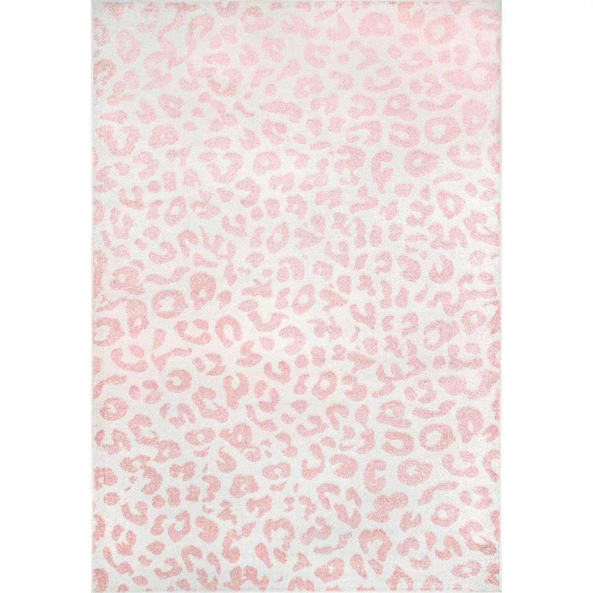 Nuloom Annette Modern Leopard Print Area Rug, 5' x 7' 5", Baby Pink | Target