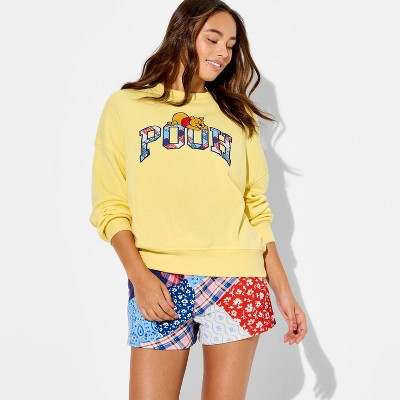 Women's Winnie The Pooh Fleece Graphic Pullover Sweatshirt - Light Yellow XXS | Target