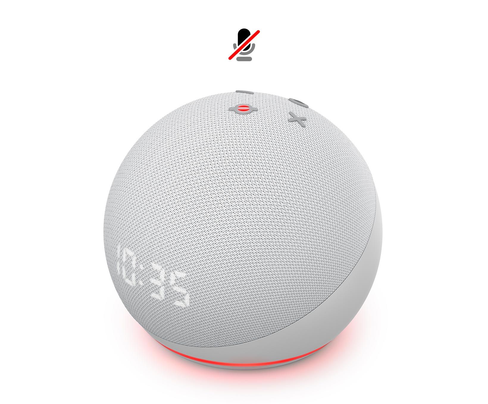 Echo Dot (4th generation) | Smart speaker with clock and Alexa | Glacier White | Amazon (UK)