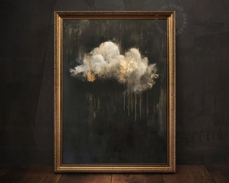 Dark Moody Cloud Print, Dark Academia Decor, Romantic Cottagecore, Vintage Style Oil Painting, Go... | Etsy (US)