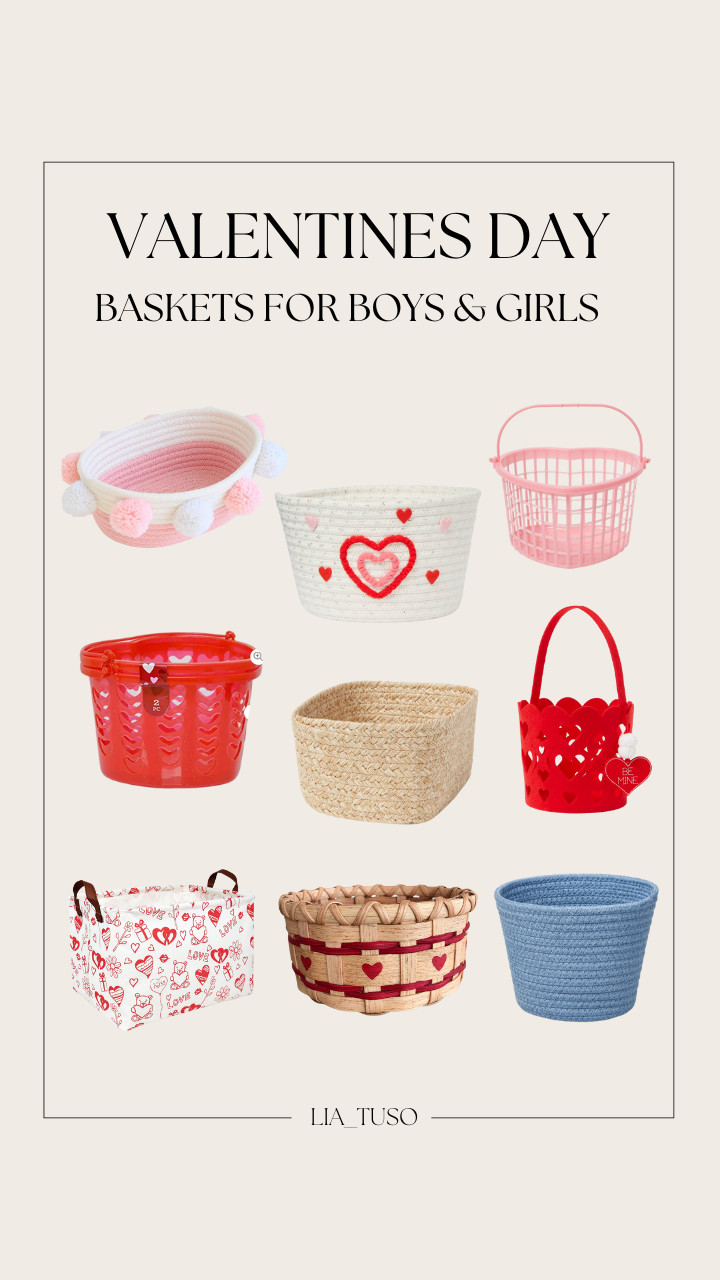 Valentines Day Baskets for Boys & Girls | Decorative Coiled Rope Basket, Muffin basket heart, Valentine's Day Basket for Gifts, Greenbrier Love Gift Basket with Handle, Heart Rope Valentine's Day Decorative Basket, Valentine's Day Decorative Bucket Hearts, Felt Heart Valentine's Day Basket Red, Small Natural Woven Basket, Small Coiled Rope Basket, Small Pink Basket with Pom Pom 

#ValentinesDayBasket #ValentinesBasket #ValentinesBasketForKids #LTKGiftGuide 

 #LTKSeasonal #LTKKids