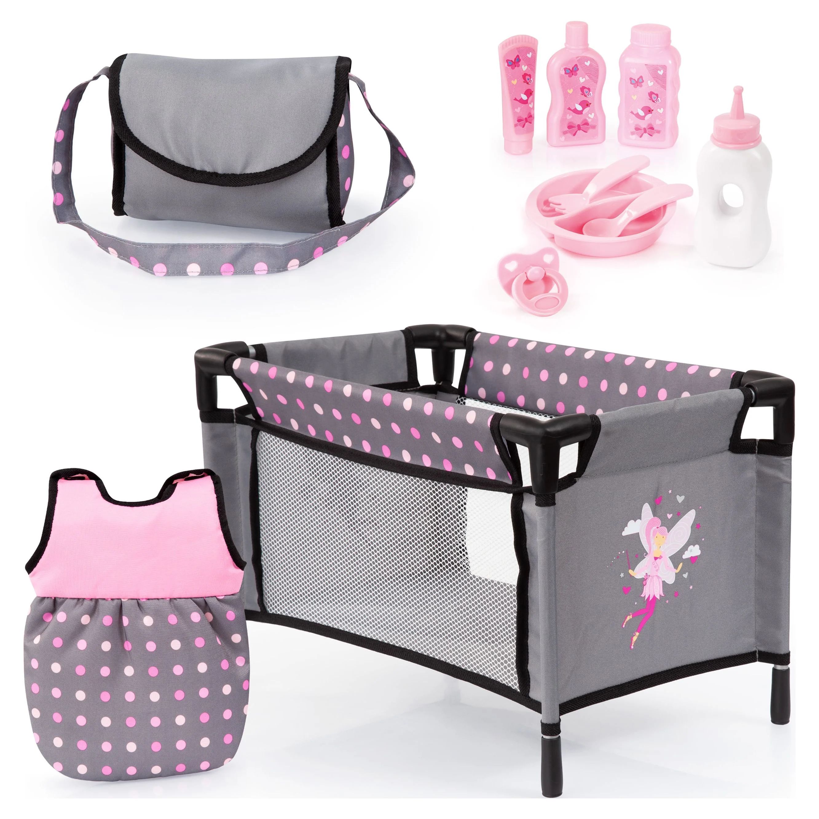 Bayer Baby Doll Travel Bed for Toy Baby Doll/Stuffed Animals with Accessories | Walmart (US)
