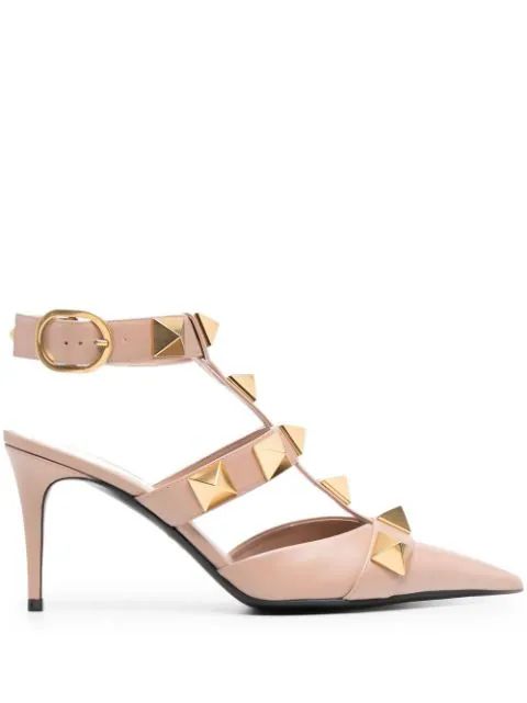 Valentino Garavani Roman Stud Cage Pumps - Farfetch | Farfetch (US)