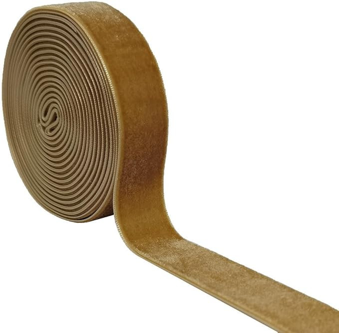 Wedding Christmas Valentin's Day Gift Box DIY Craft Décor Velvet Ribbon(Khaki,1''x2Yards) | Amazon (US)