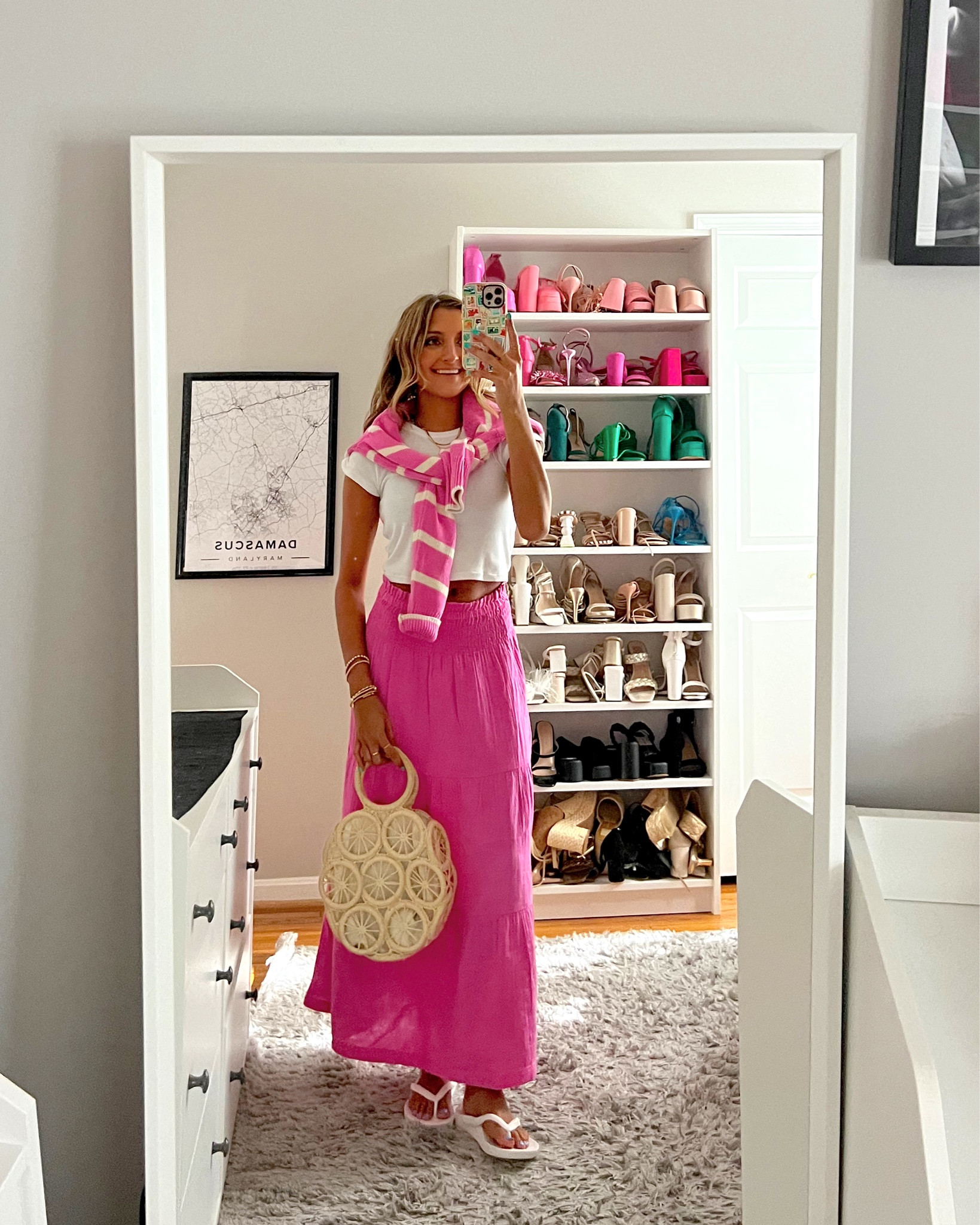 Summer outfit idea featuring new gap pieces. Wearing an XXS on the tee, skirt, and linen button up. All in sale right now 💕