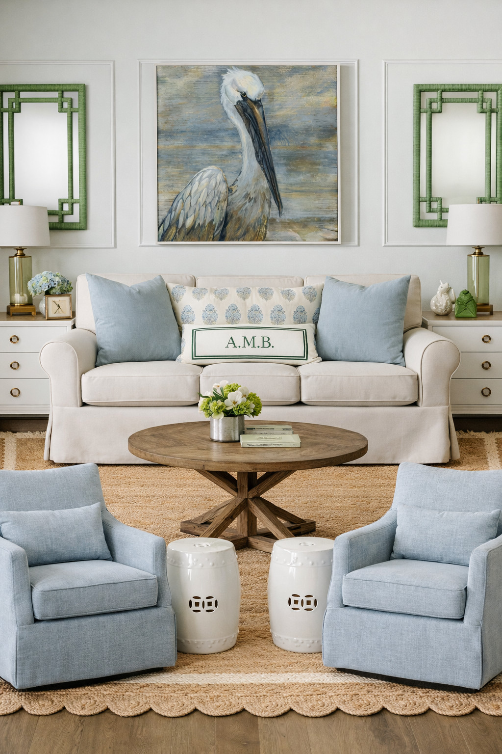 Living room decor | neutral home decor | coastal grandma living room | clean girl aesthetic | preppy decor | southern style home | chic living room | cozy home vibes | apartment decor ideas | college apartment decor | sorority house living room | feminine home | minimal decor | gold accents | pottery barn style | target home finds | amazon home finds | LTK home | coffee table styling | blue and white decor | monogram pillow | classic traditional living room | jute rug | slipcovered sofa | accent chairs | home styling ideas | apartment inspo | bama apartment | university of alabama style | southern living room inspo 

 

#LTKU #LTKHome #LTKSaleAlert