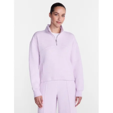 Athletic Works Women's Quarter Zip Fleece Sweatshirt, Sizes XS-XXL | Walmart (US)