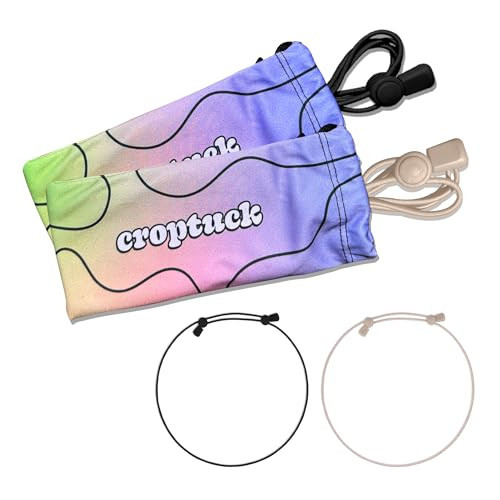 Croptuck Original 2-Pack – Medium Black + Medium Taupe | Adjustable Tuck Band Tool for Cropping and Styling Shirts, Sweaters, and Tops | Amazon (US)