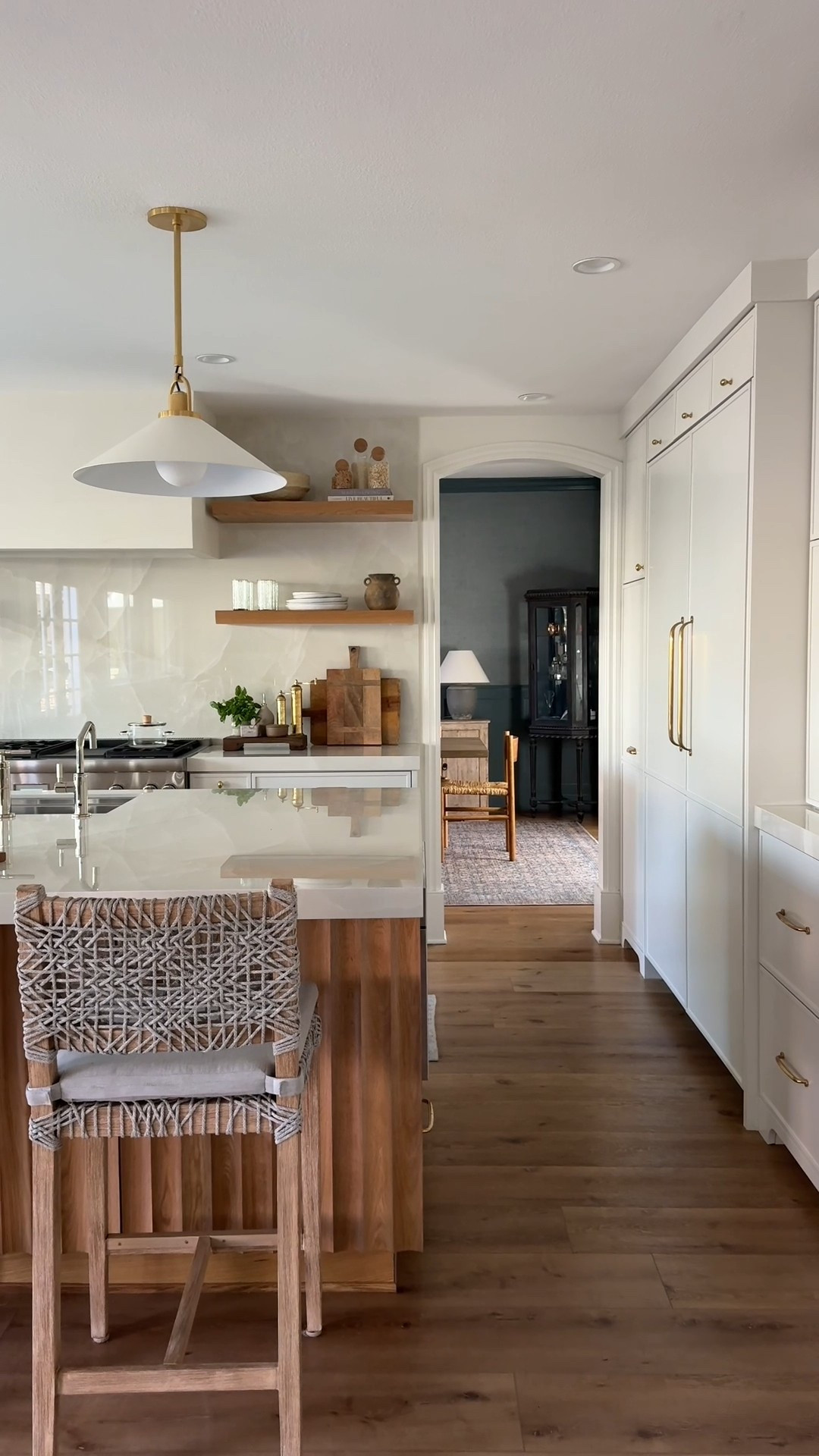 One of my favorite kitchen transformations ever! Cloud, chandelier, white pendant, open, wood shelves, kitchen counter, countertop stool wayfair anthropology

#LTKSaleAlert #LTKFindsUnder100 #LTKHome