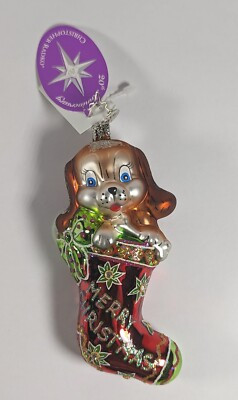 Christopher Radko Puppy Surprise Christmas Stocking Ornament 20th Anniversary 05 | eBay US
