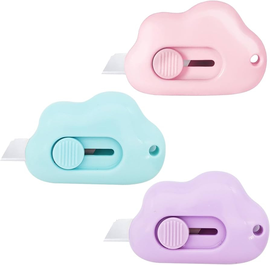 3 Pack Mini Ceramic Box Cutter, Cloud Shaped Package And Box Opener, Retractable Safety Cutters, ... | Amazon (US)