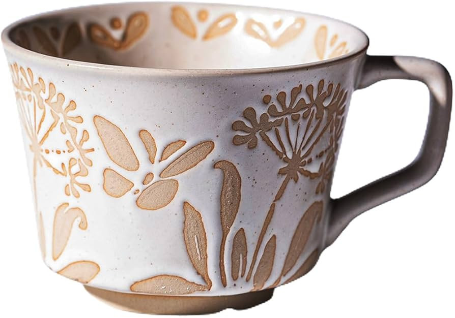 Handmade Ceramic Vintage Coffee Cup, 12oz Porcelain Mug 1 pc, Novelty Coffee Mugs Stoneware, Dish... | Amazon (US)