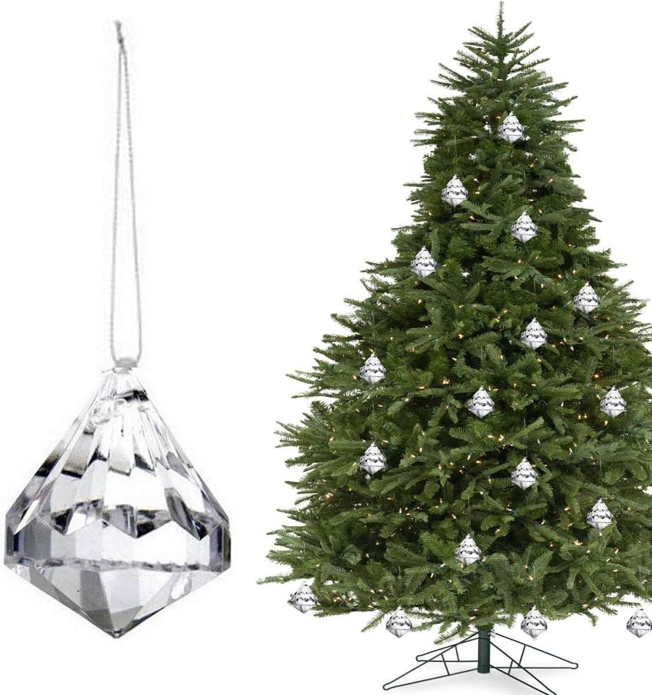 HOHIYA 24pc Crystal Ornaments Christmas Tree Diamond Decorations Balls Clearance Hanging Crystals... | Amazon (US)