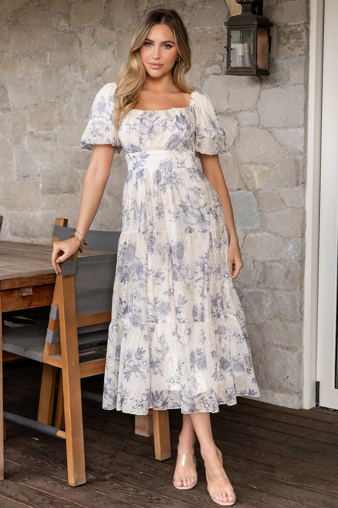 Annabeth Midi Dress | Cream + Slate Floral | Baltic Born