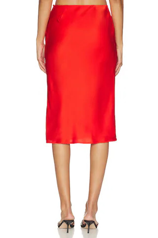 Zoe Midi Skirt in Red | Revolve Clothing (Global)