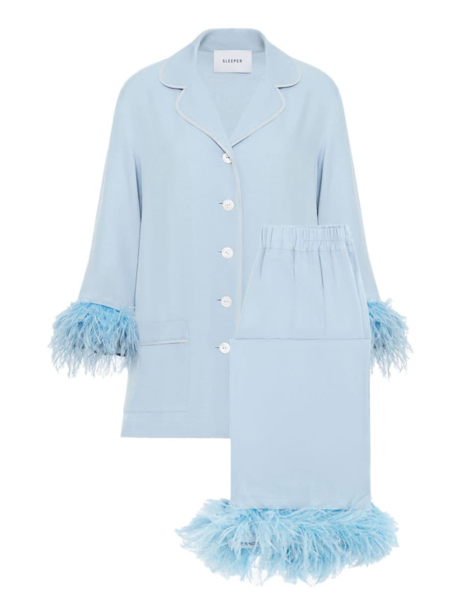 Feather-Embellished Pajama Set | Saks Fifth Avenue