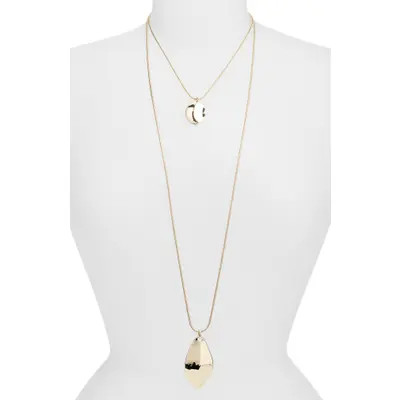 Nordstrom Layered Organic Teardrop Necklace in Gold at Nordstrom | Nordstrom