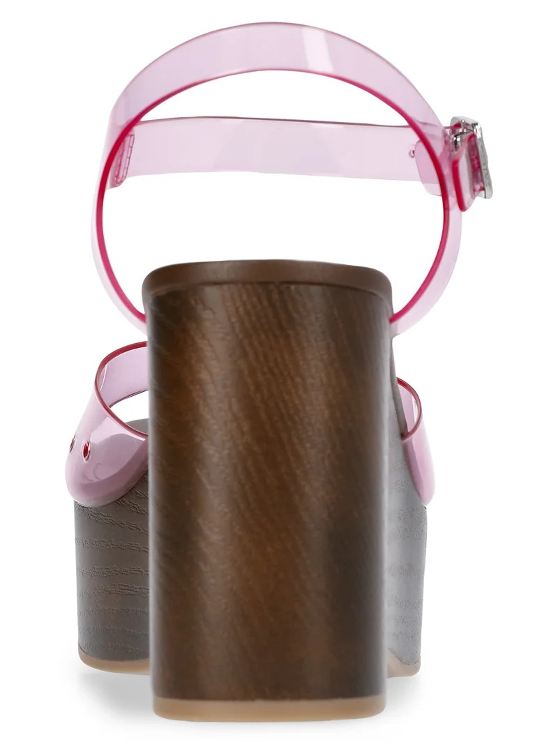 No Boundaries Women's Lucite Wedge Sandals | Walmart (US)