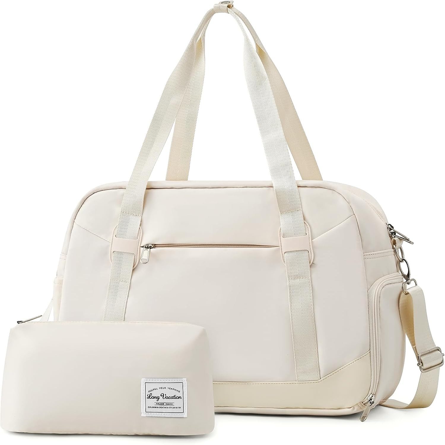 LONG VACATION Women's Travel Duffel Bag with Toiletry Bag, Sports Gym Bag Weekendeer Carry-on Tot... | Amazon (US)