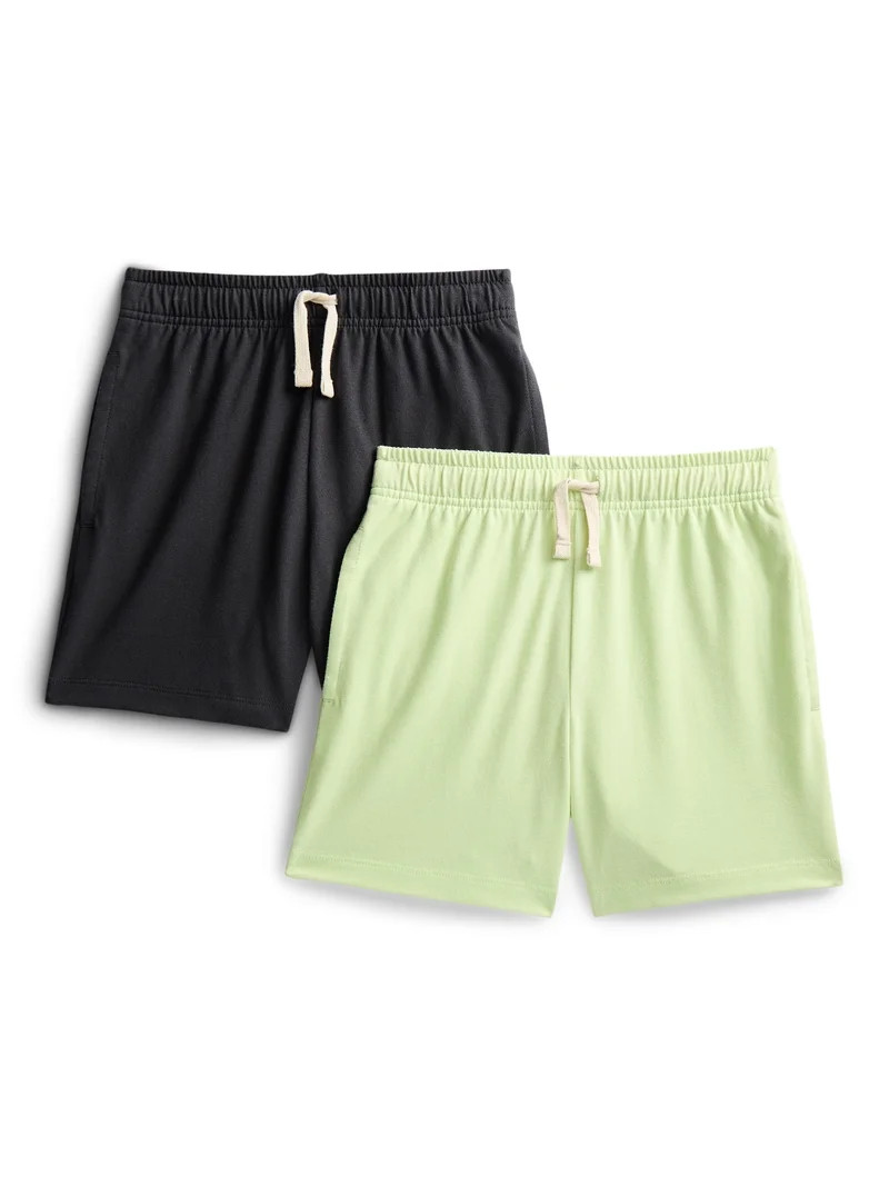 Wonder Nation Little Boys' Pull On Knit Shorts, 2-Pack, Sizes 4-10 | Walmart (US)