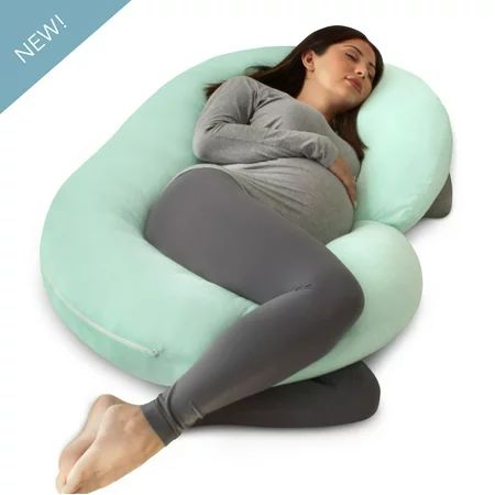 PharMeDoc Pregnancy Pillow with Jersey Cover (Mint Green) - C Shaped Body Pillow for Pregnant Women | Walmart (US)