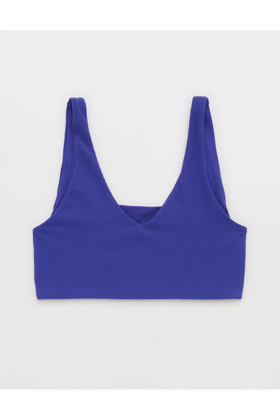 OFFLINE By Aerie Real Me XTRA Rib Switch Up V-Neck Sports Bra Women's Deep Cobalt XXS | American Eagle Outfitters (US & CA)