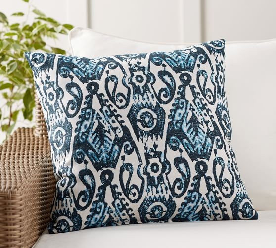 Sunbrella® Delphi Ikat Indoor/Outdoor Pillow | Pottery Barn (US)