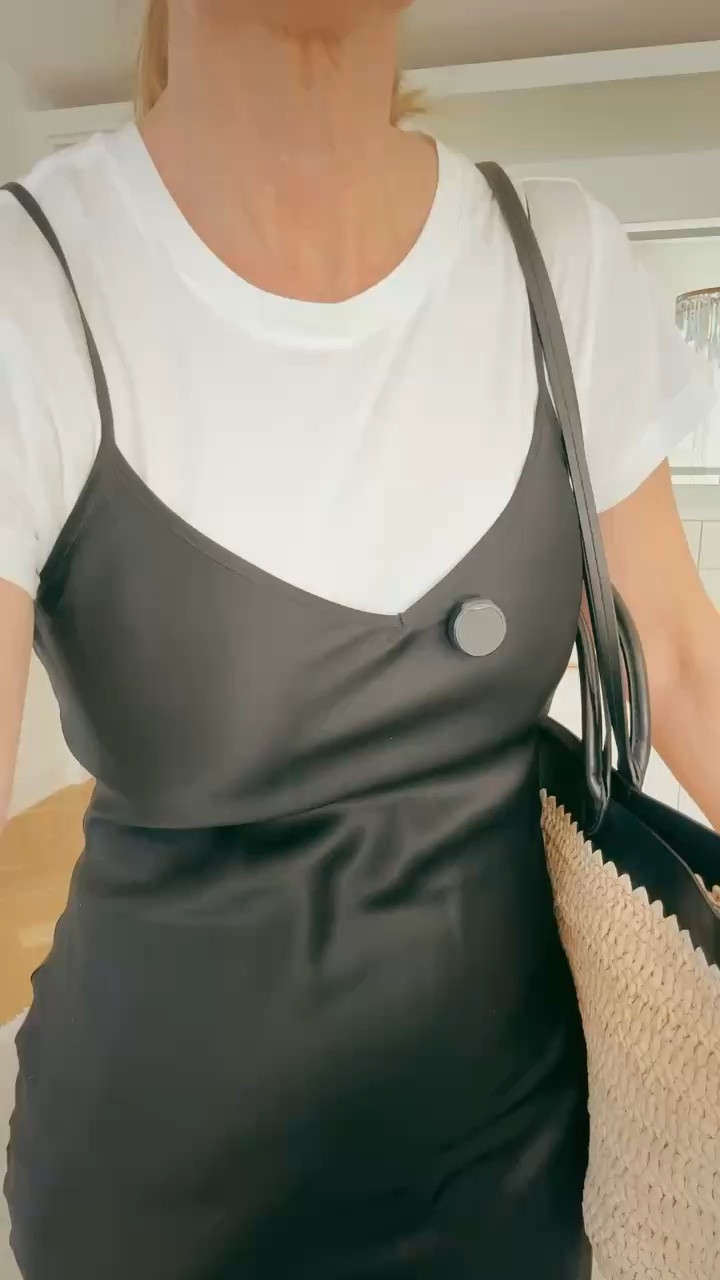 This is how I’d style it to wear it during the day. This slip dress is such a great closet staple. It’s made of silk, so it’s much more breathable than a satin slip dress. It’s under $90 AND it’s washable too—no dry cleaning necessary! I’m wearing size xs. 

#LTKOver40 #LTKTravel #LTKSeasonal