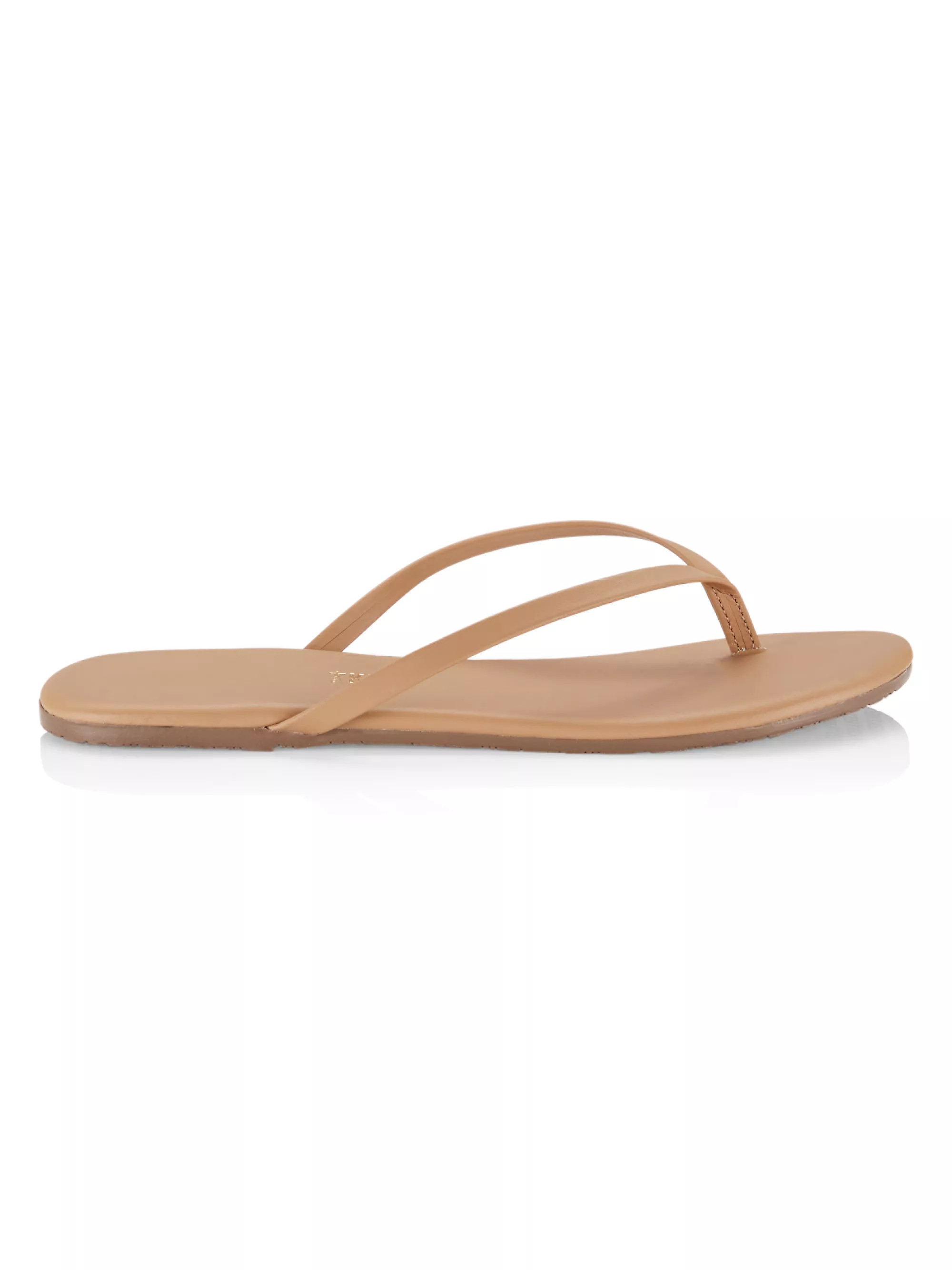 Foundations Matte Leather Flip Flops | Saks Fifth Avenue